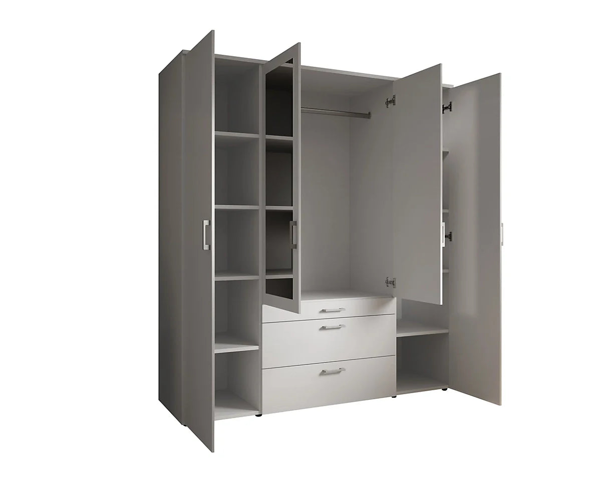 Vesala 4 Hinged Door Wardrobe with Mirror