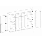 Bafra Hinged Door Wardrobe 200cm