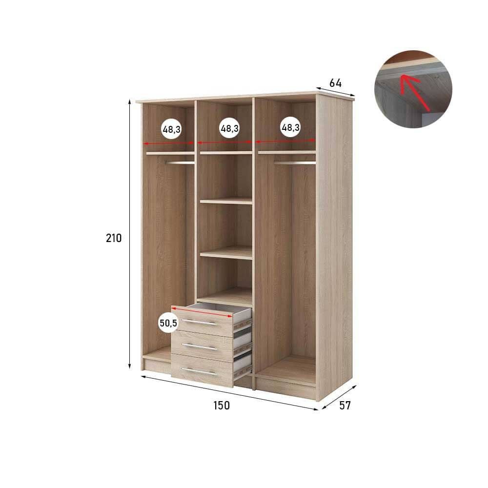 Liberty Alex Hinged Door Wardrobe 150cm