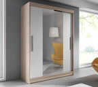 Liberty Vista 01 Sliding Mirror Door Wardrobe 150cm in Sonoma Oak