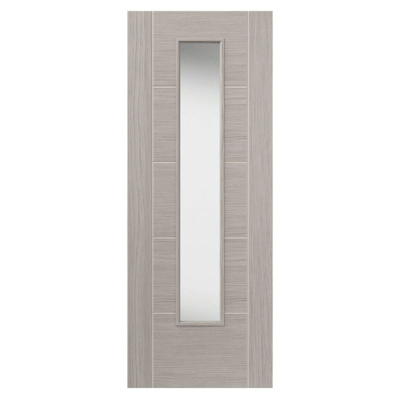 Liberty Internal Grey Laminate Tigris Lava Clear Glazed Door Pre-Finished
