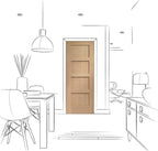 Internal Oak Shaker 4 Panel Fire Door FD30