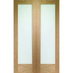 Internal Oak Pattern 10 Glazed Pair Of Doors With Clear Glass