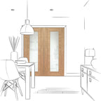 Internal Oak Palermo Glazed Pair Of French Doors With Clear Glass