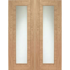 Internal Oak Palermo Glazed Pair Of French Doors With Clear Glass